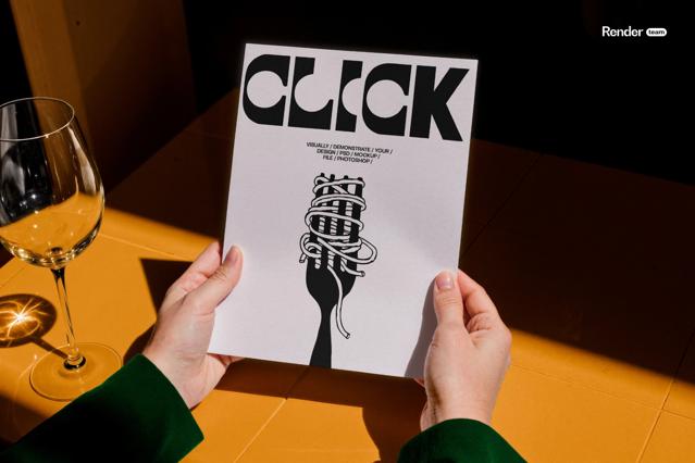 Restaurant Menu in Hands Mockup