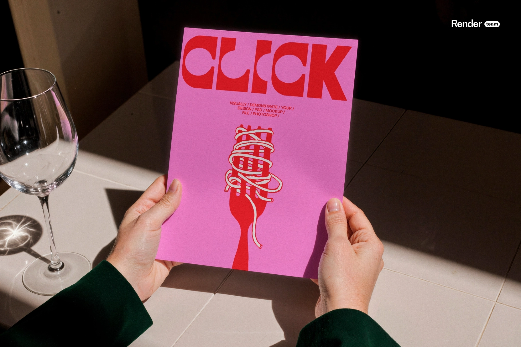 Restaurant Menu in Hands Mockup