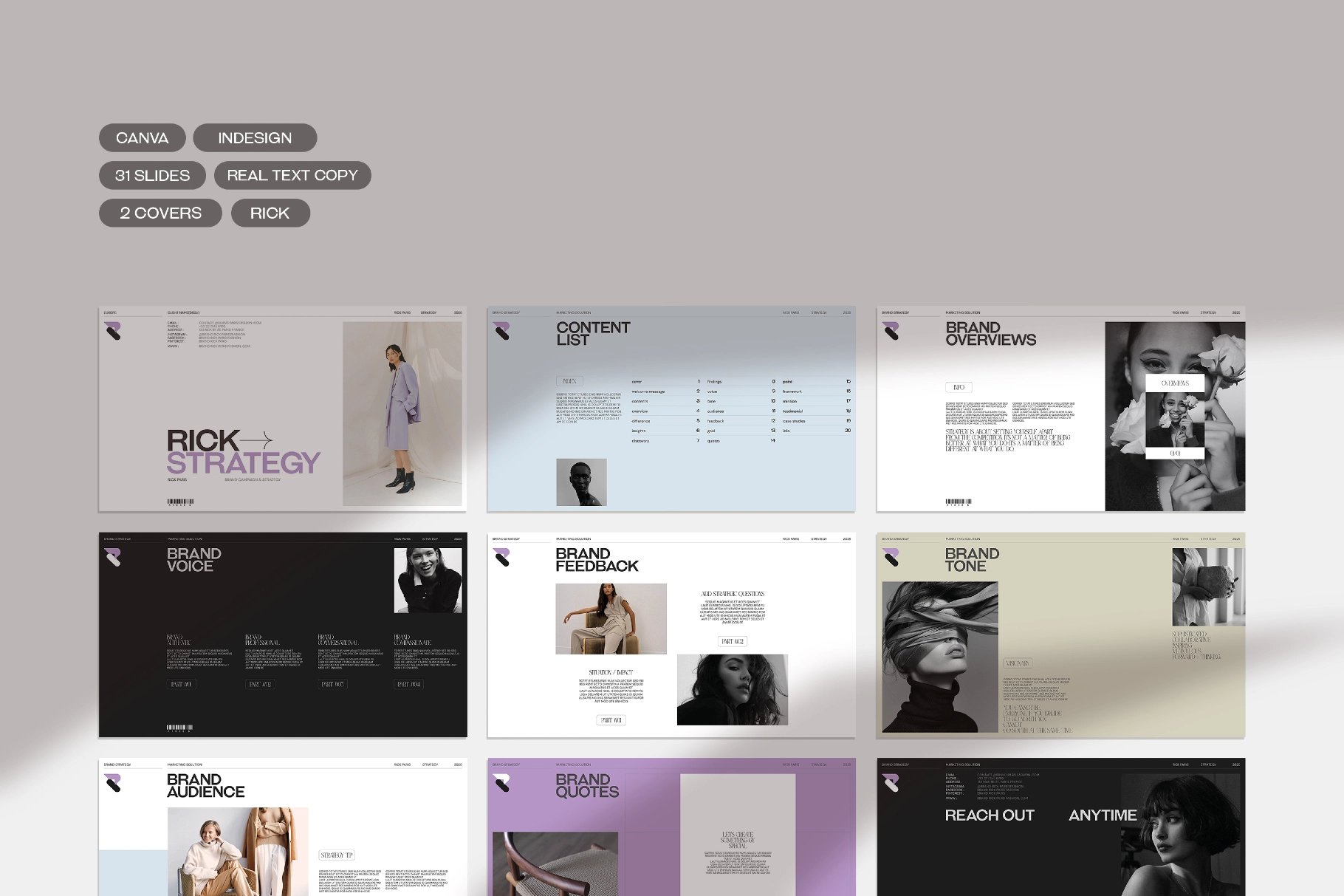 RICK | Brand Strategy Template