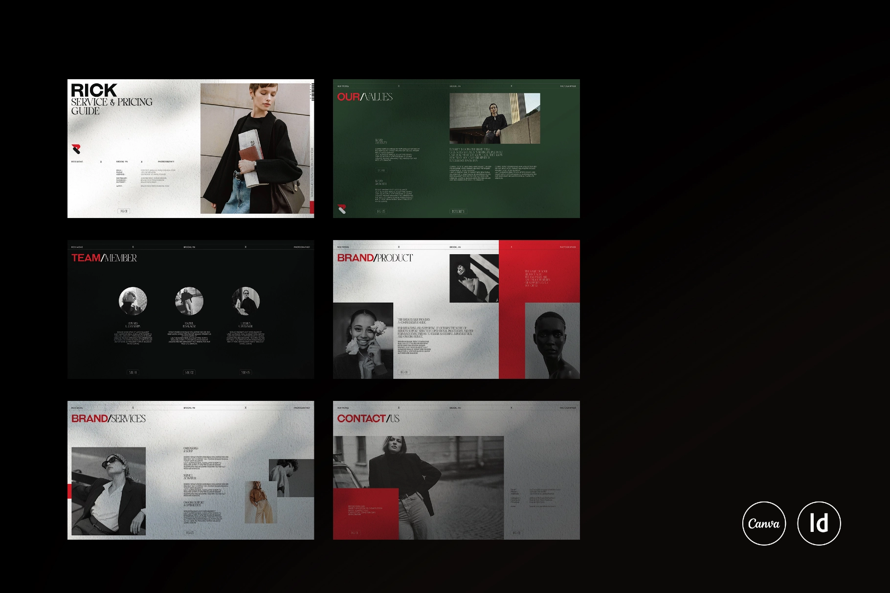 RICK | Service & Pricing Guide Template