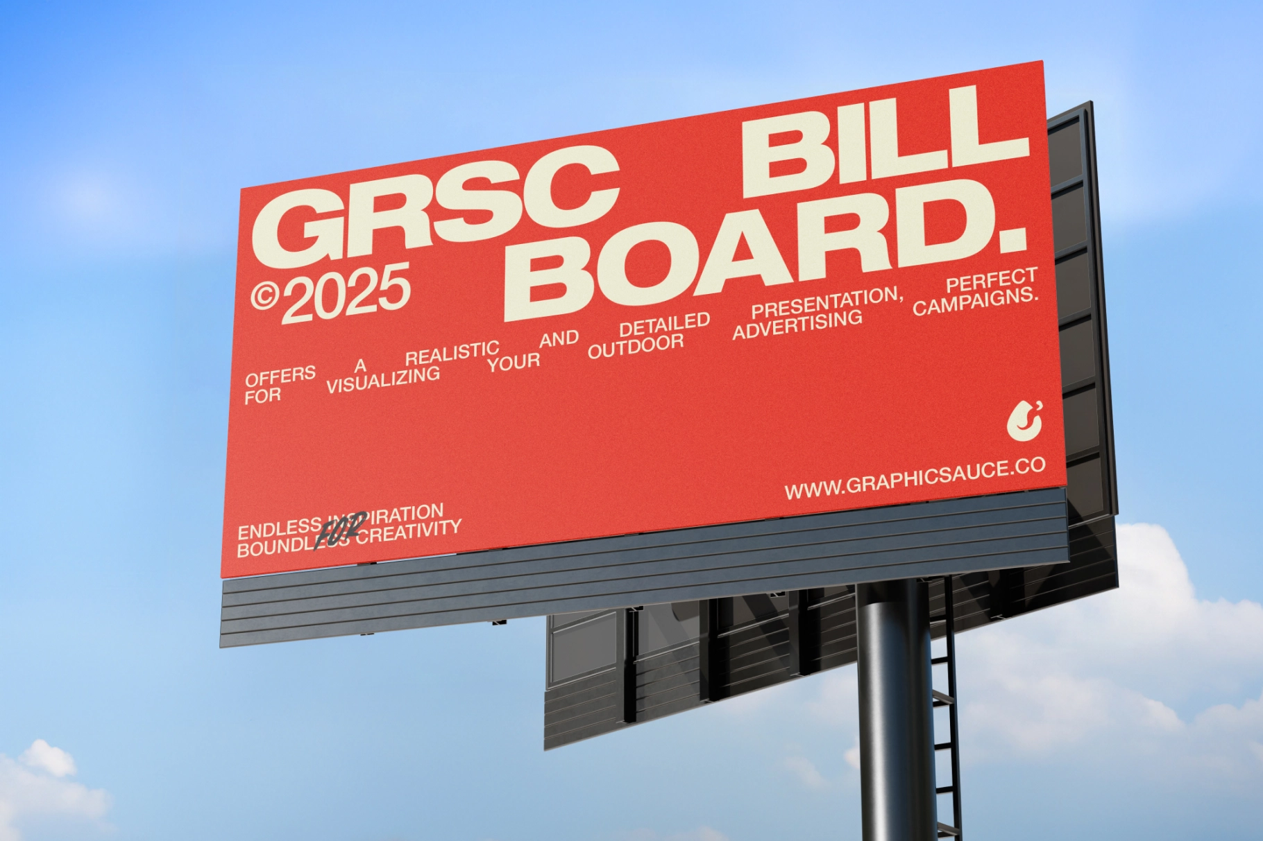 Billboard Double Side Mockup Low Angle View