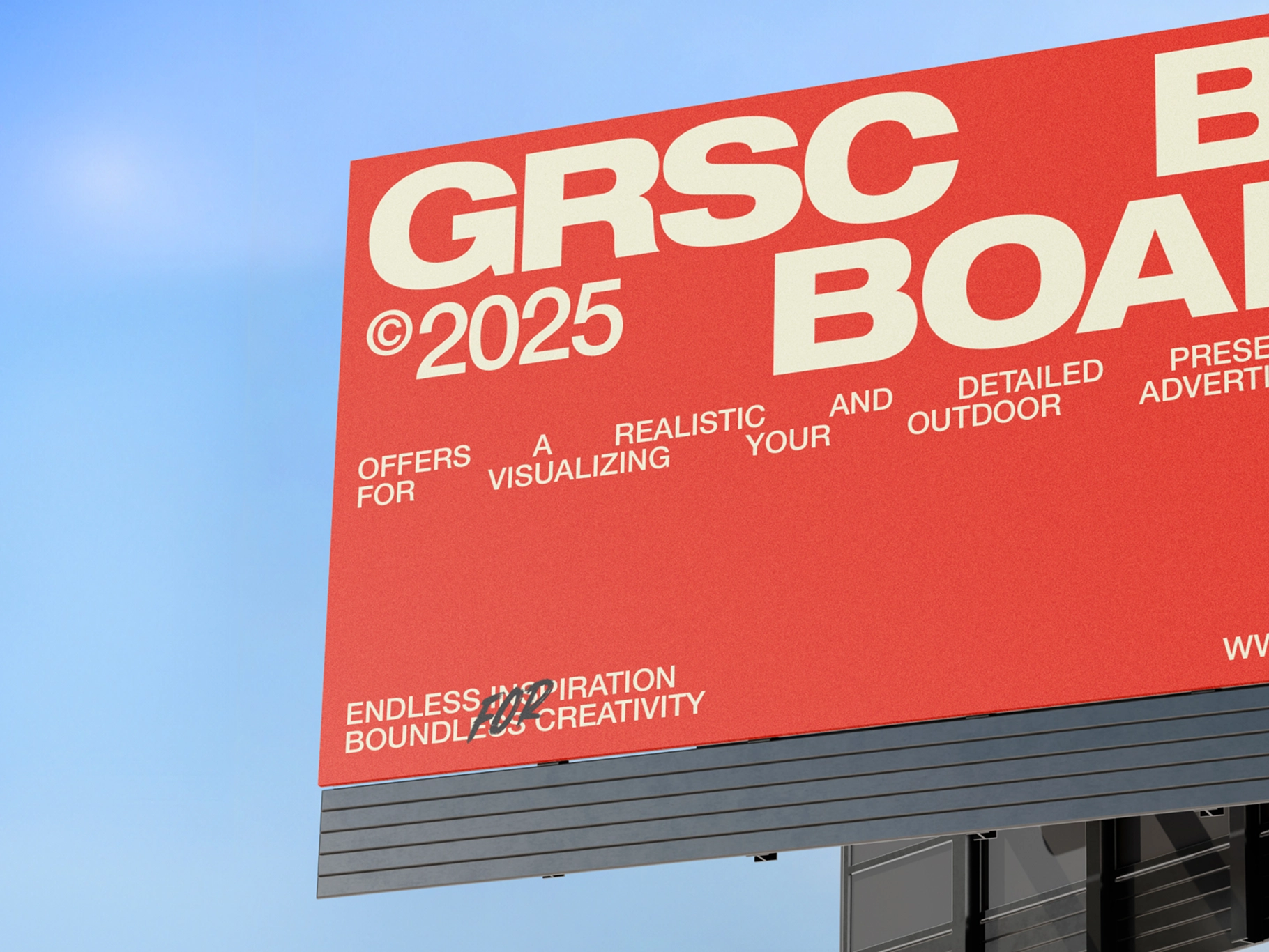 Billboard Double Side Mockup Low Angle View