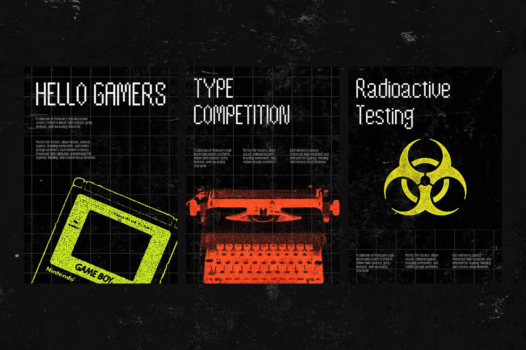 Photocopy Effect Illustrations Pack