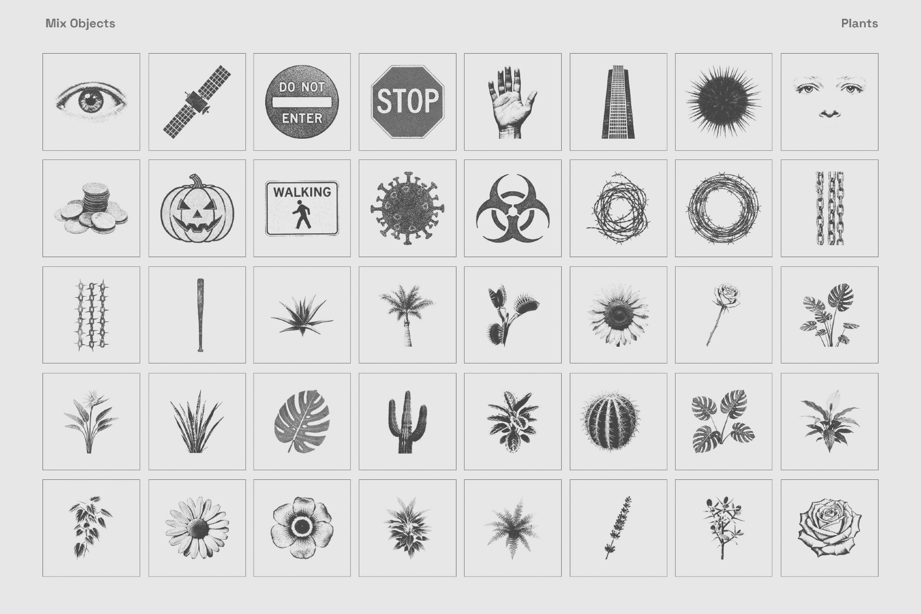 Photocopy Effect Illustrations Pack