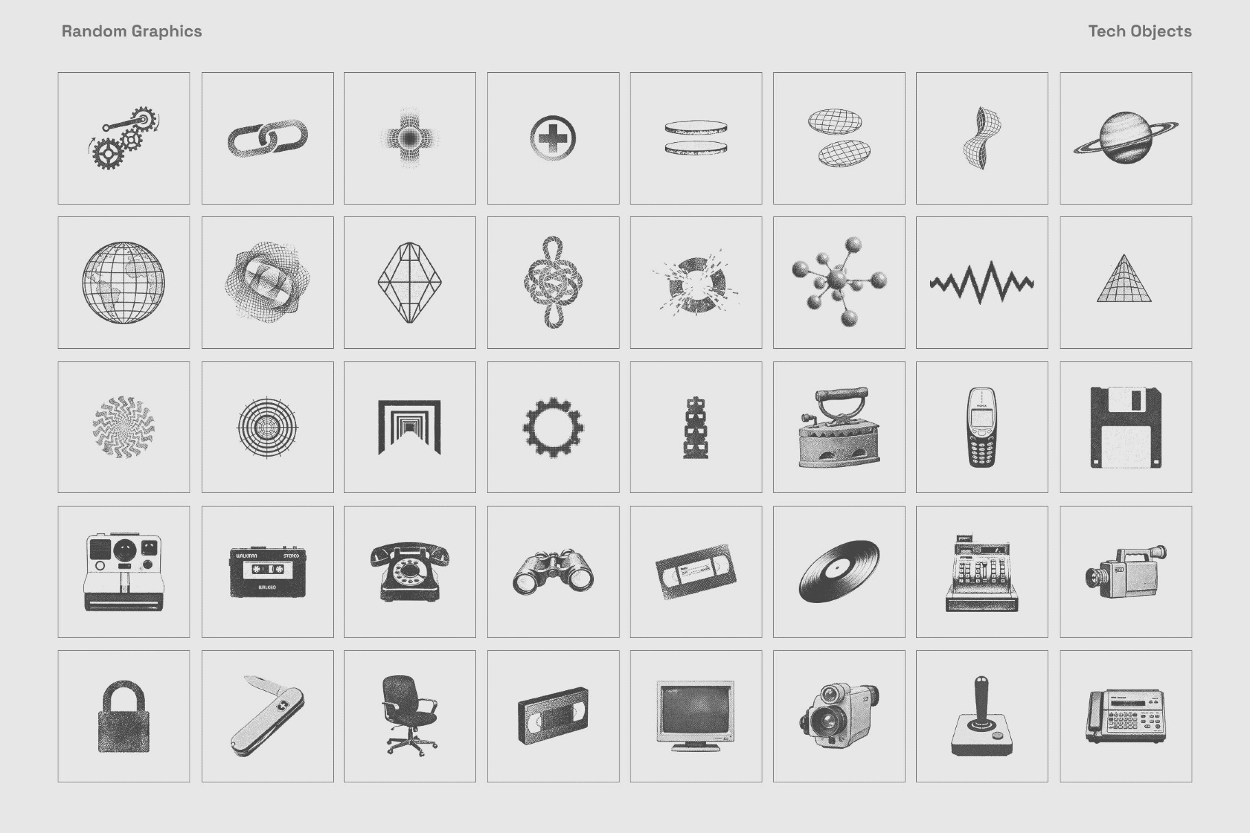 Photocopy Effect Illustrations Pack