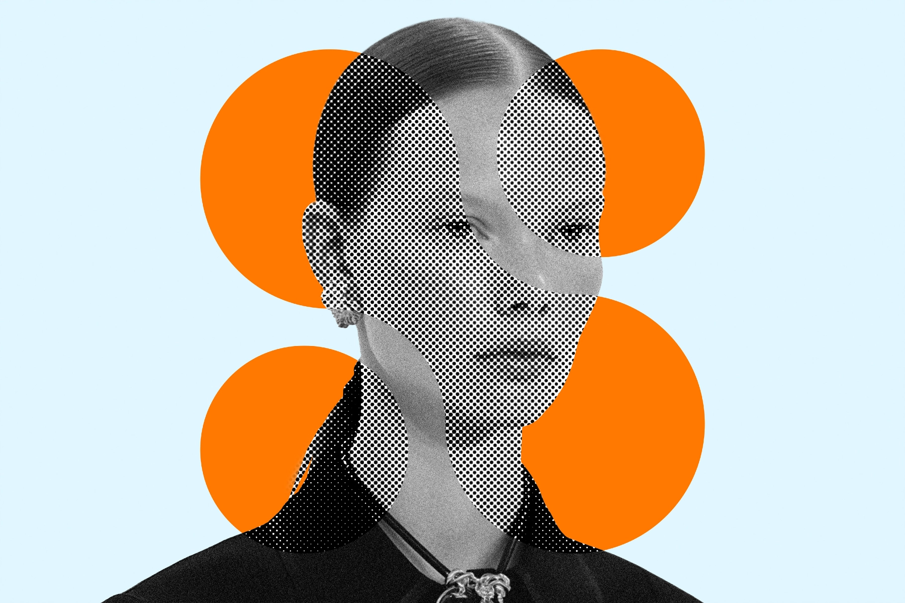 Halftone Shapes Mix Photo Effect