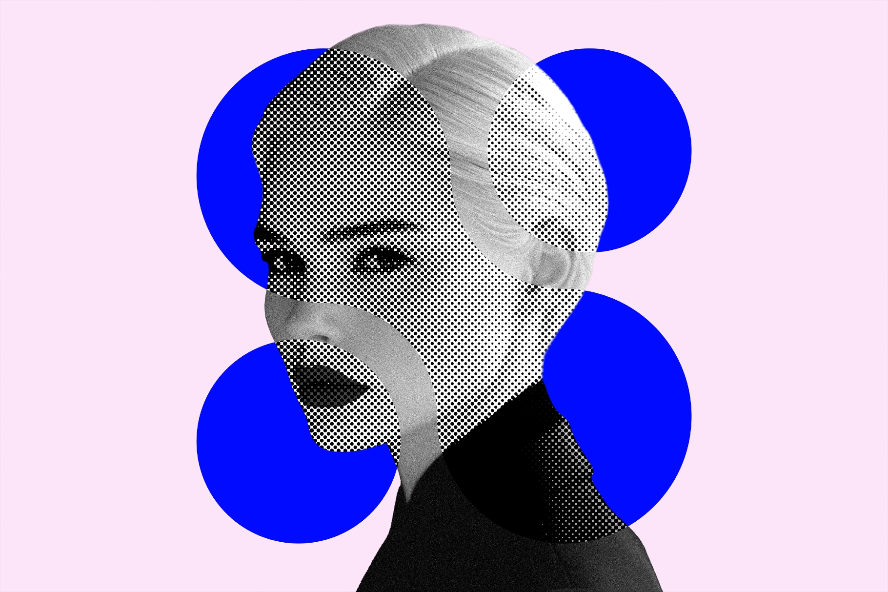 Halftone Shapes Mix Photo Effect