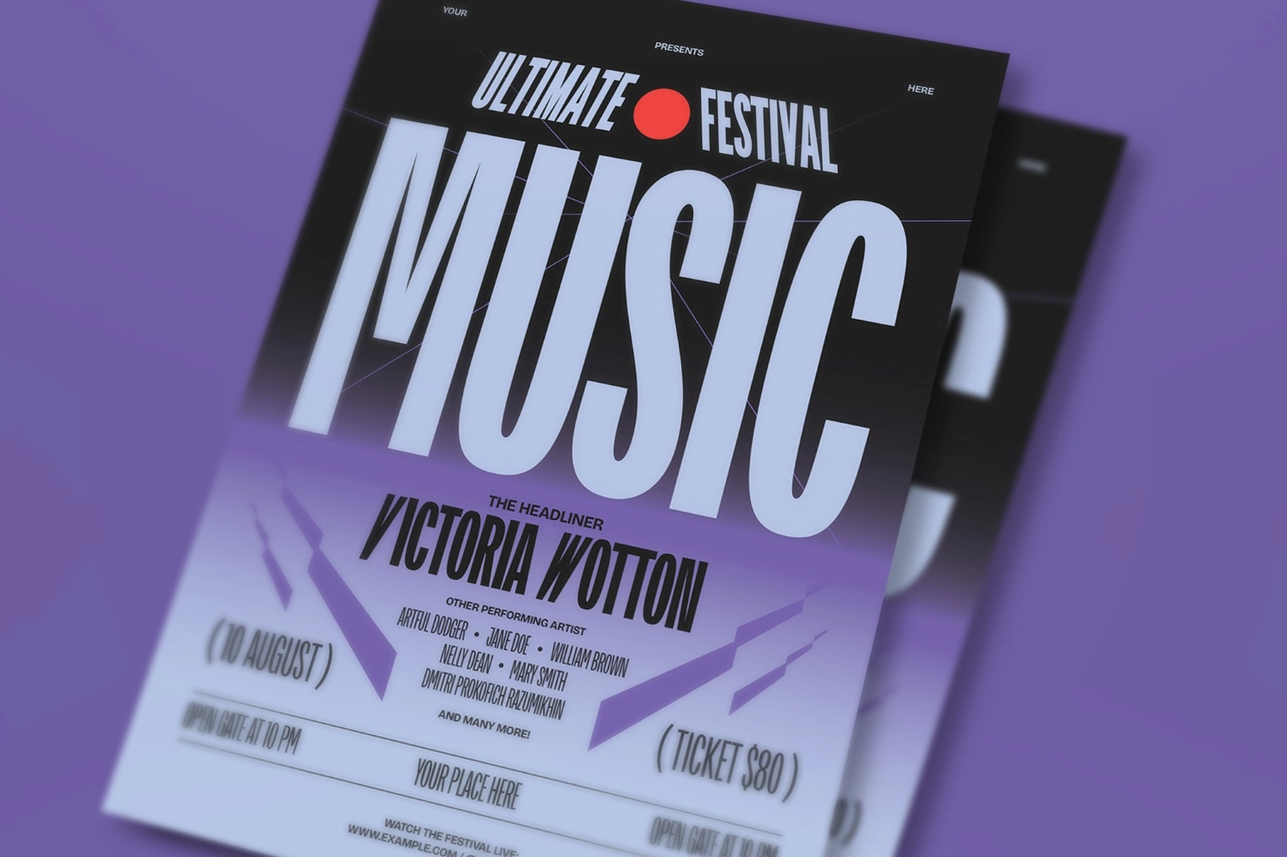 Purple Anti Design Music Festival Flyer