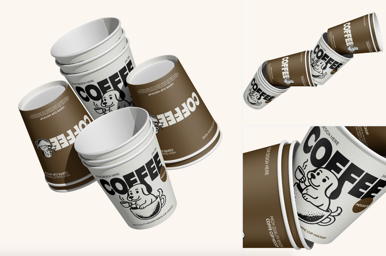 Paper Coffee Cup Mockup Set