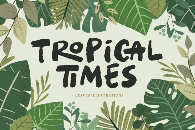 Tropical Times + Leaves Illustration