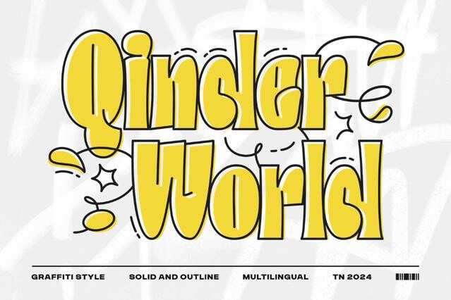 QinderWorld - Playful Graffiti Display Font