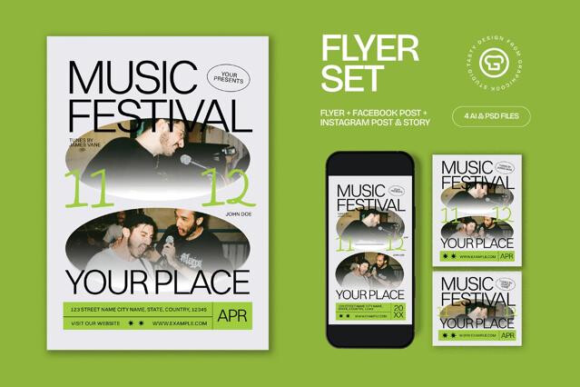 Grey Anti Design Music Festival Flyer