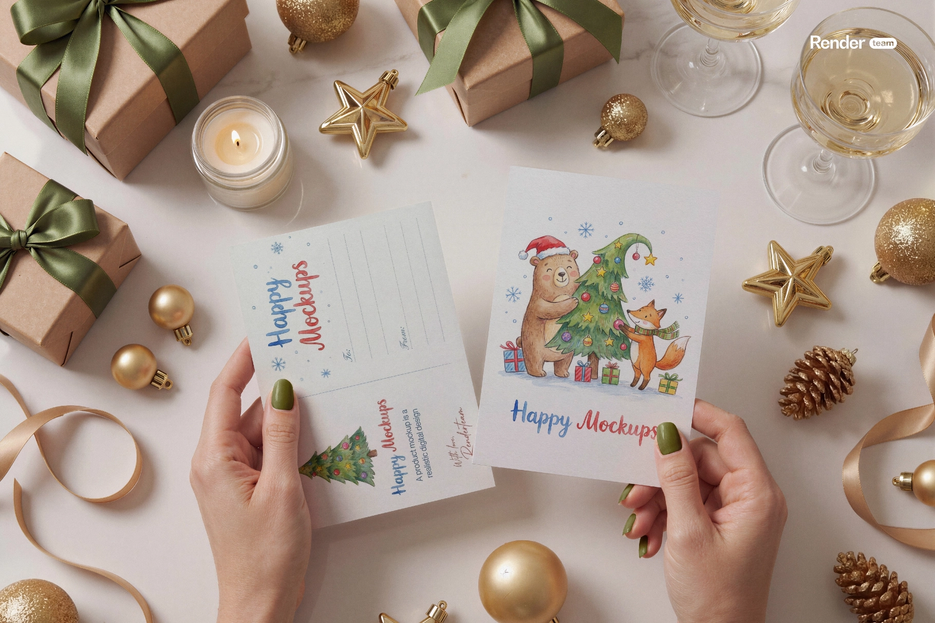 Christmas Postcard Mockup