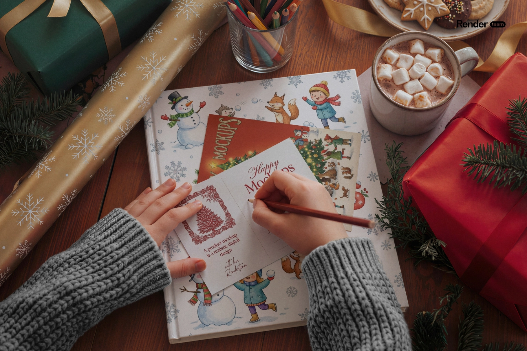 Christmas Postcard Mockup