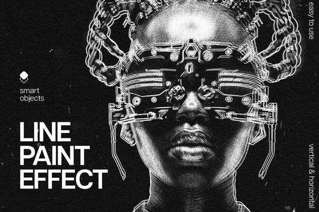 Line Paint Photo Effect