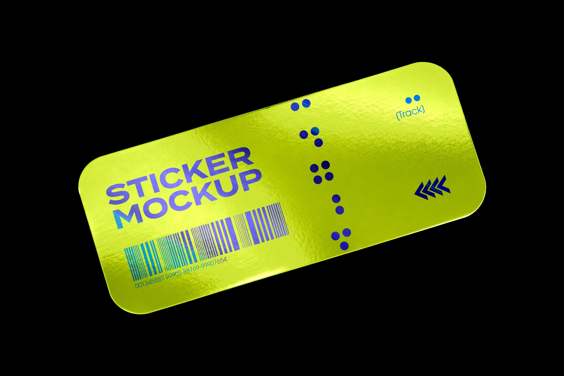 Rectangle Metallic Sticker Mockup