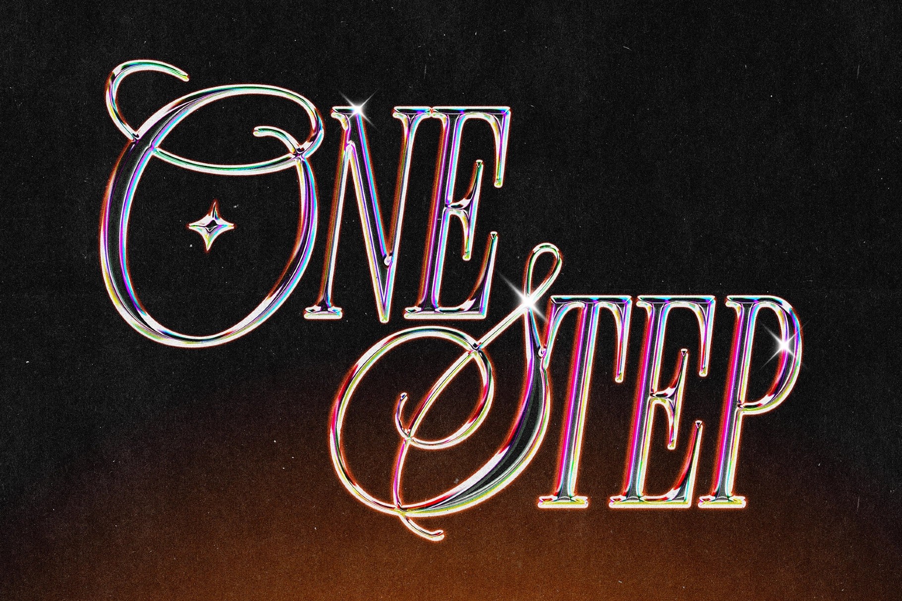 Vivid Retro Style Chrome Effect