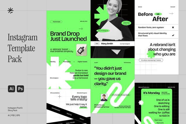 Creative Agency Instagram Pack - Adobe Template