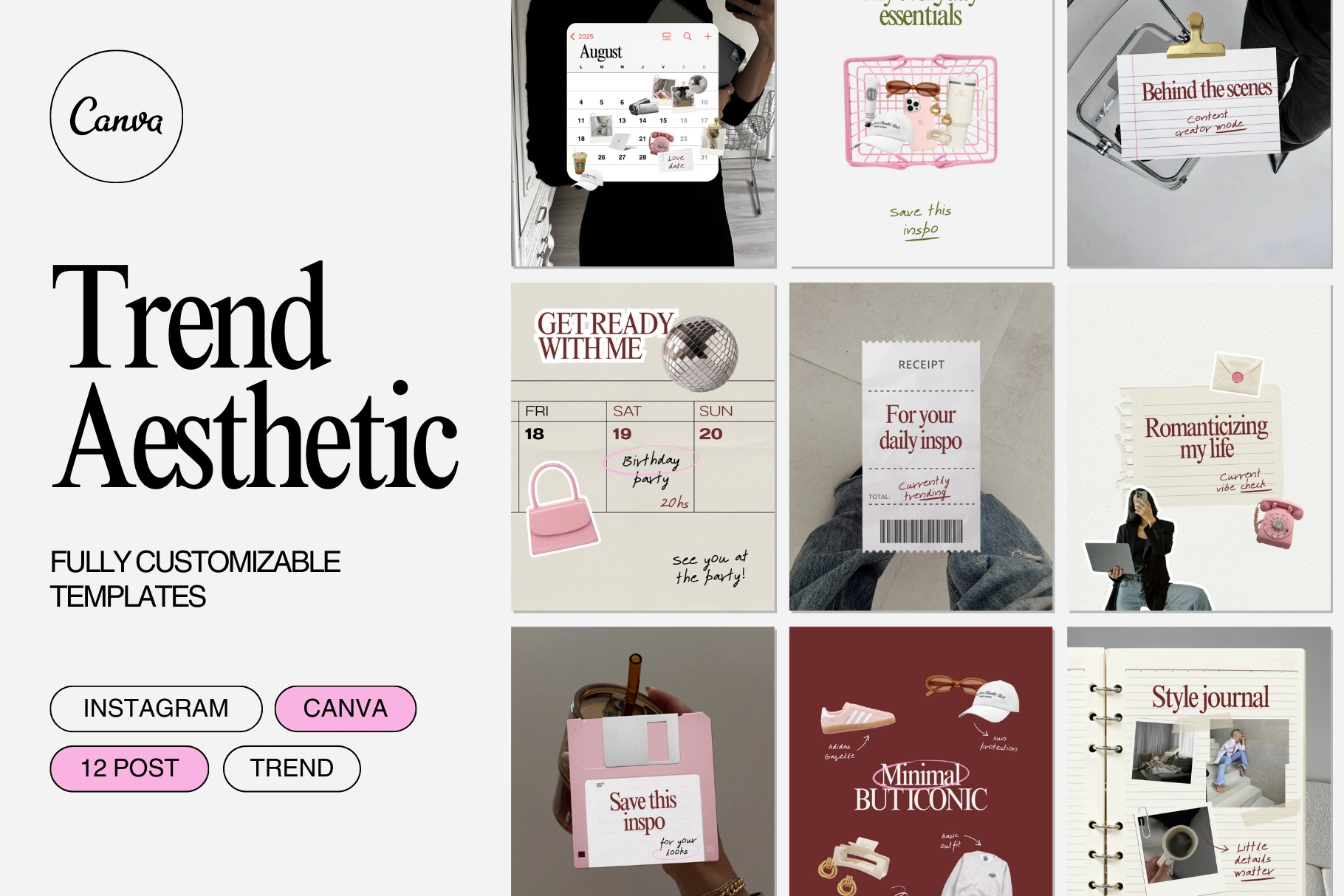 Trend Aesthetic – Editable Templates on Canva