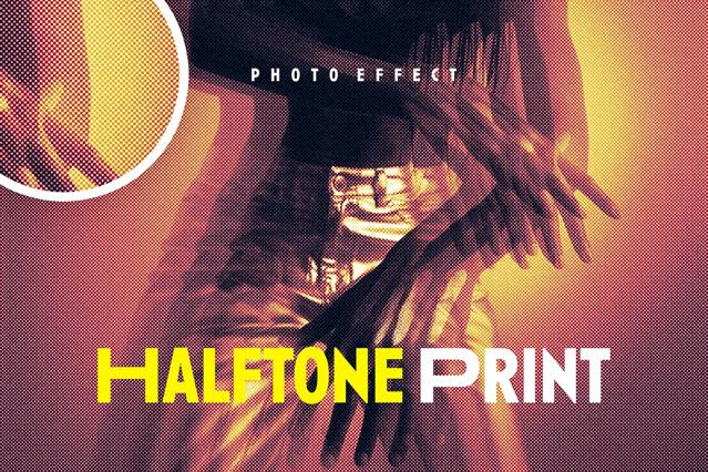 Halftone Print Photo Effect