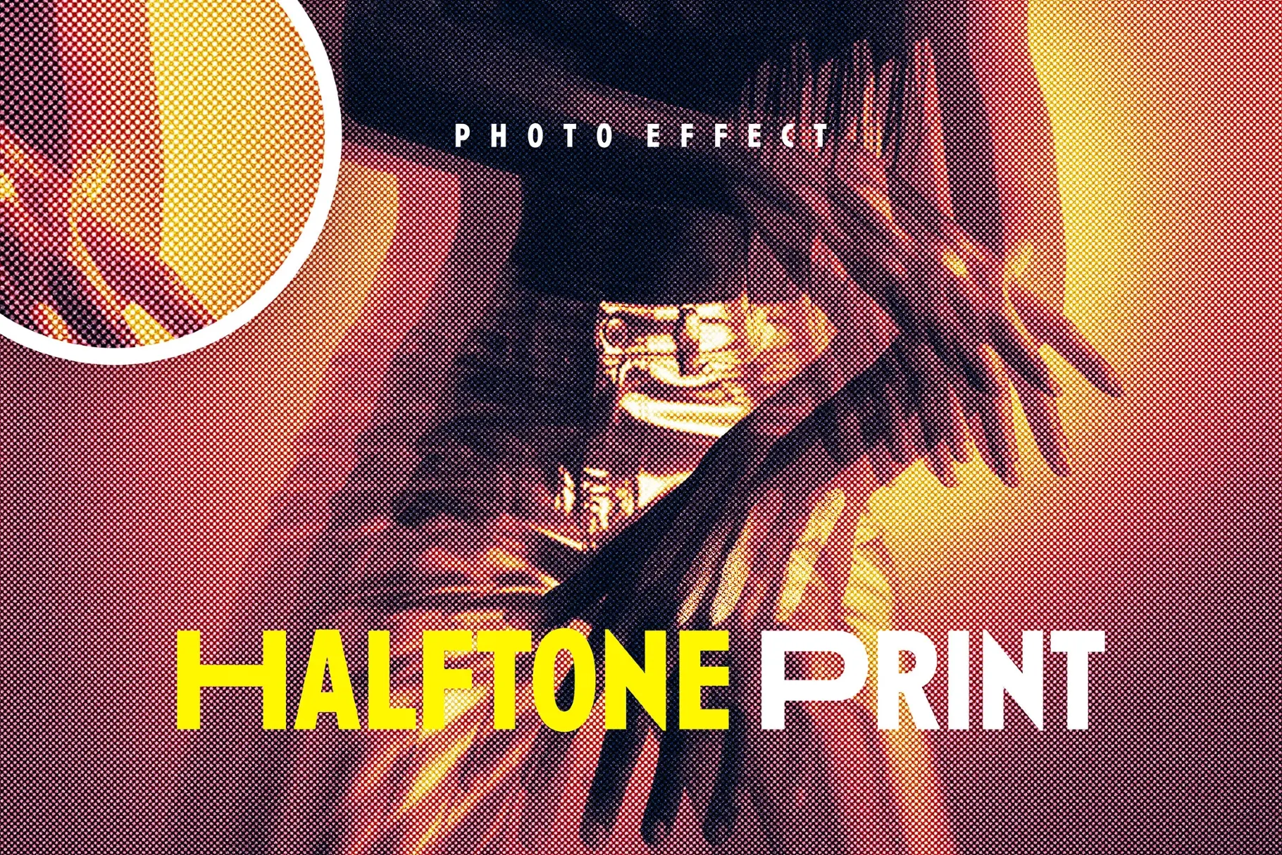 Halftone Print Photo Effect