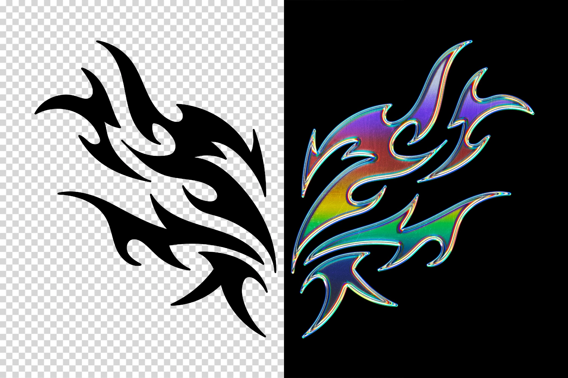 Pastel Prism Chrome Effect