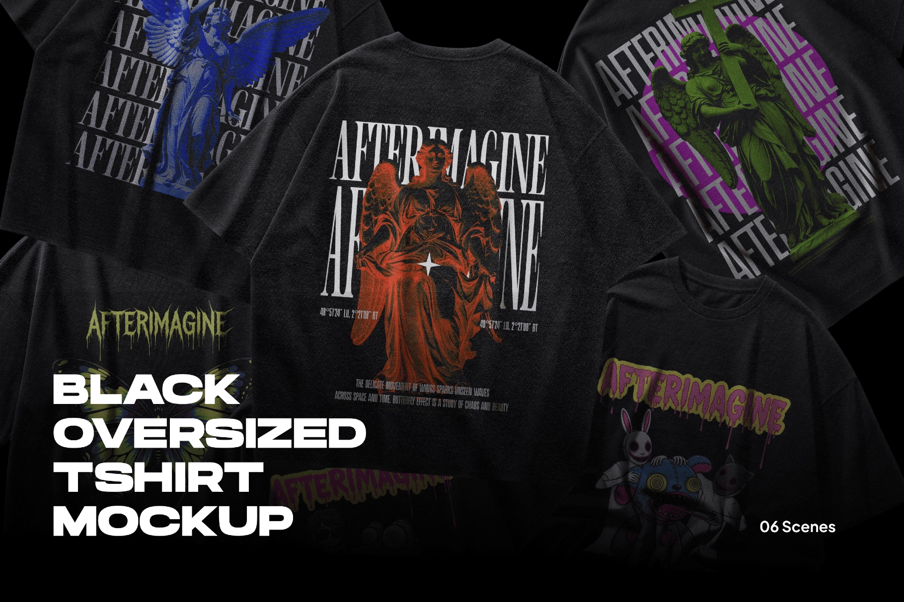 Black Oversized Tshirt Mockups