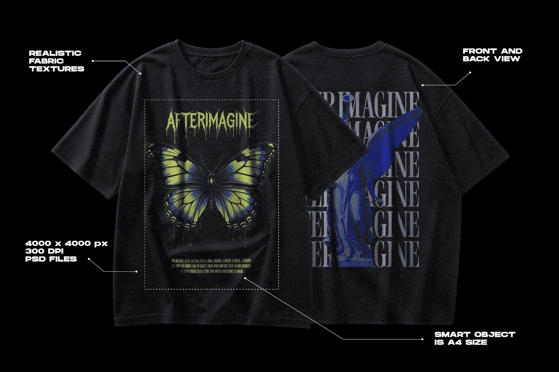 Black Oversized Tshirt Mockups