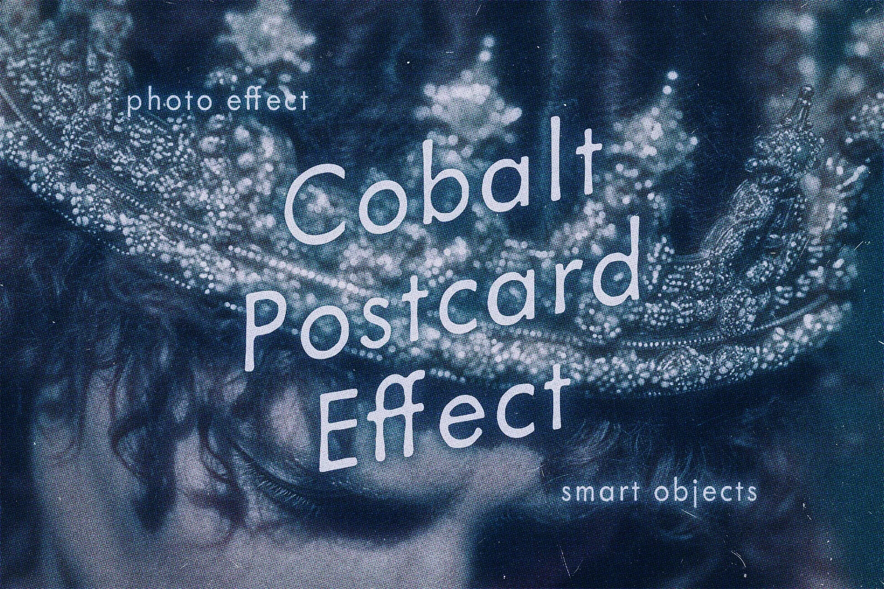 Cobalt Blue Postcard Photo Effect