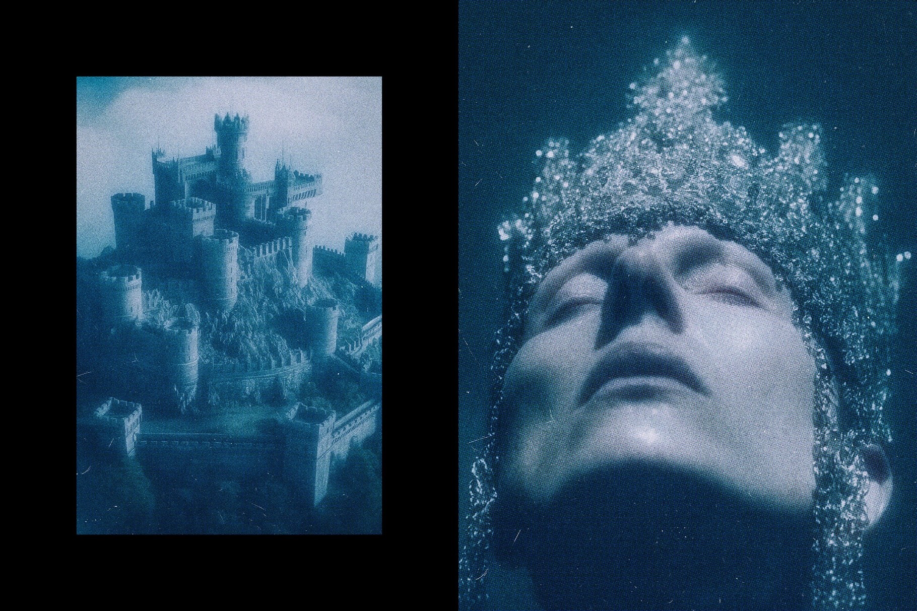 Cobalt Blue Postcard Photo Effect