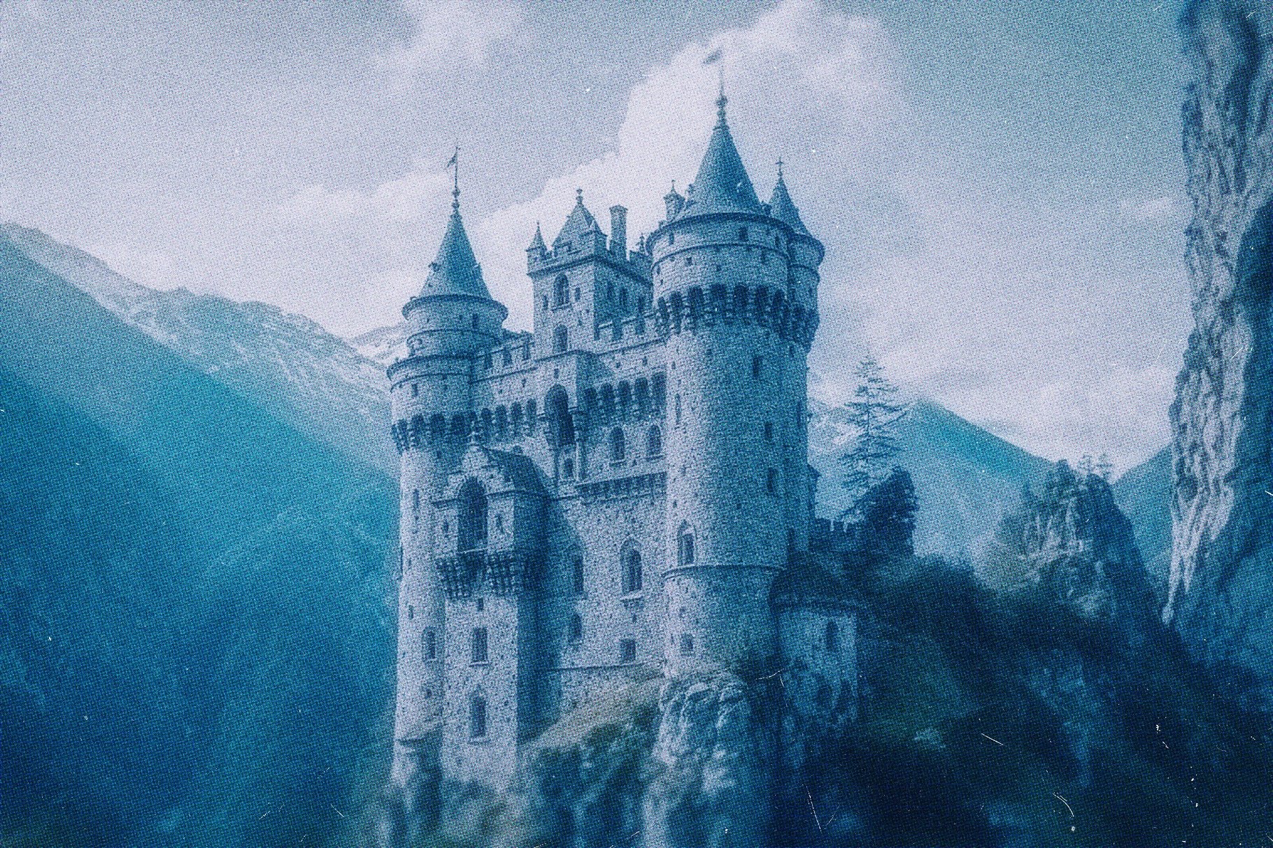 Cobalt Blue Postcard Photo Effect