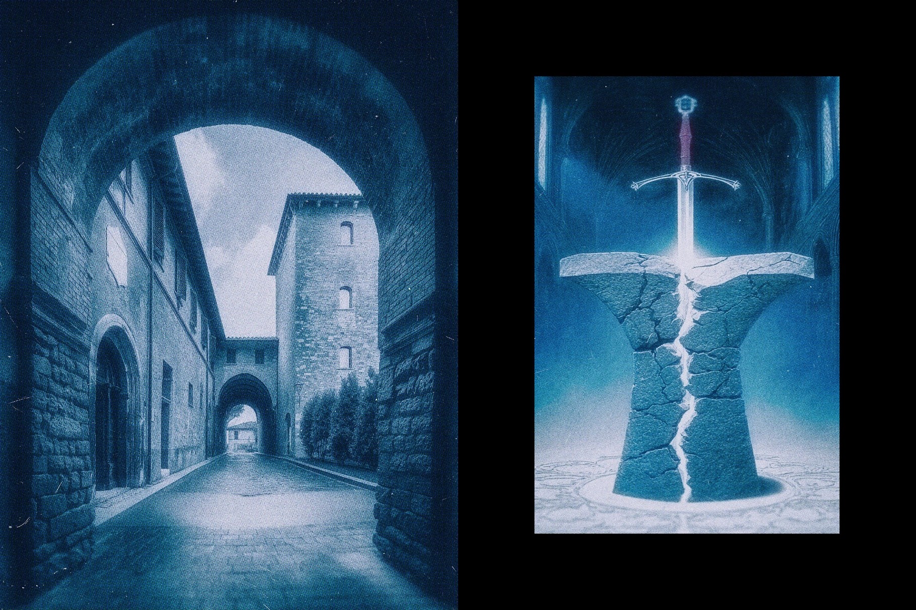 Cobalt Blue Postcard Photo Effect