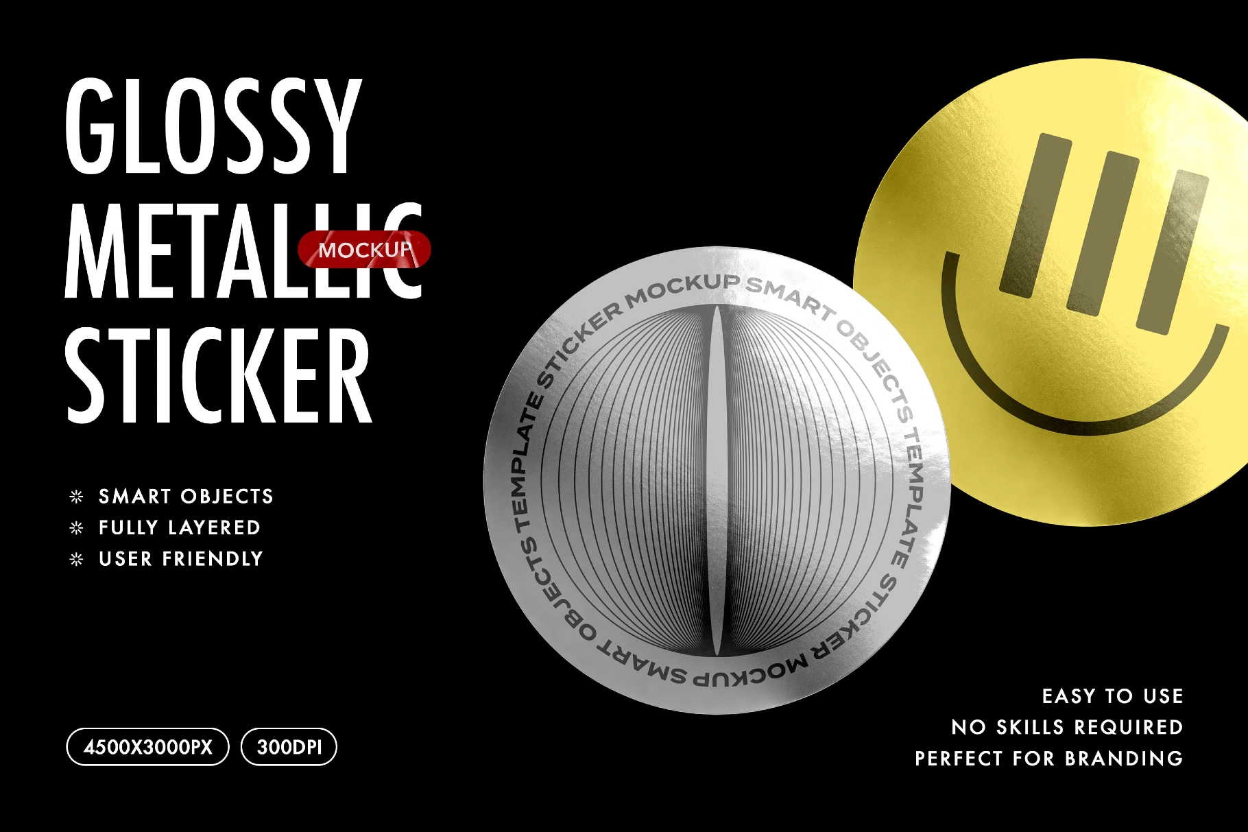 Round Glossy Metallic Sticker