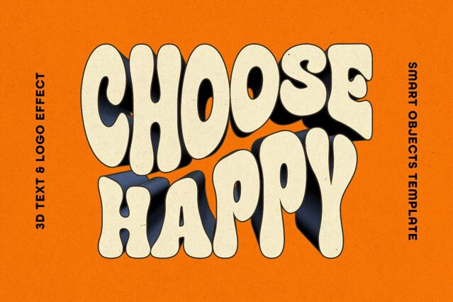 Retro 3D Text & Logo Effect