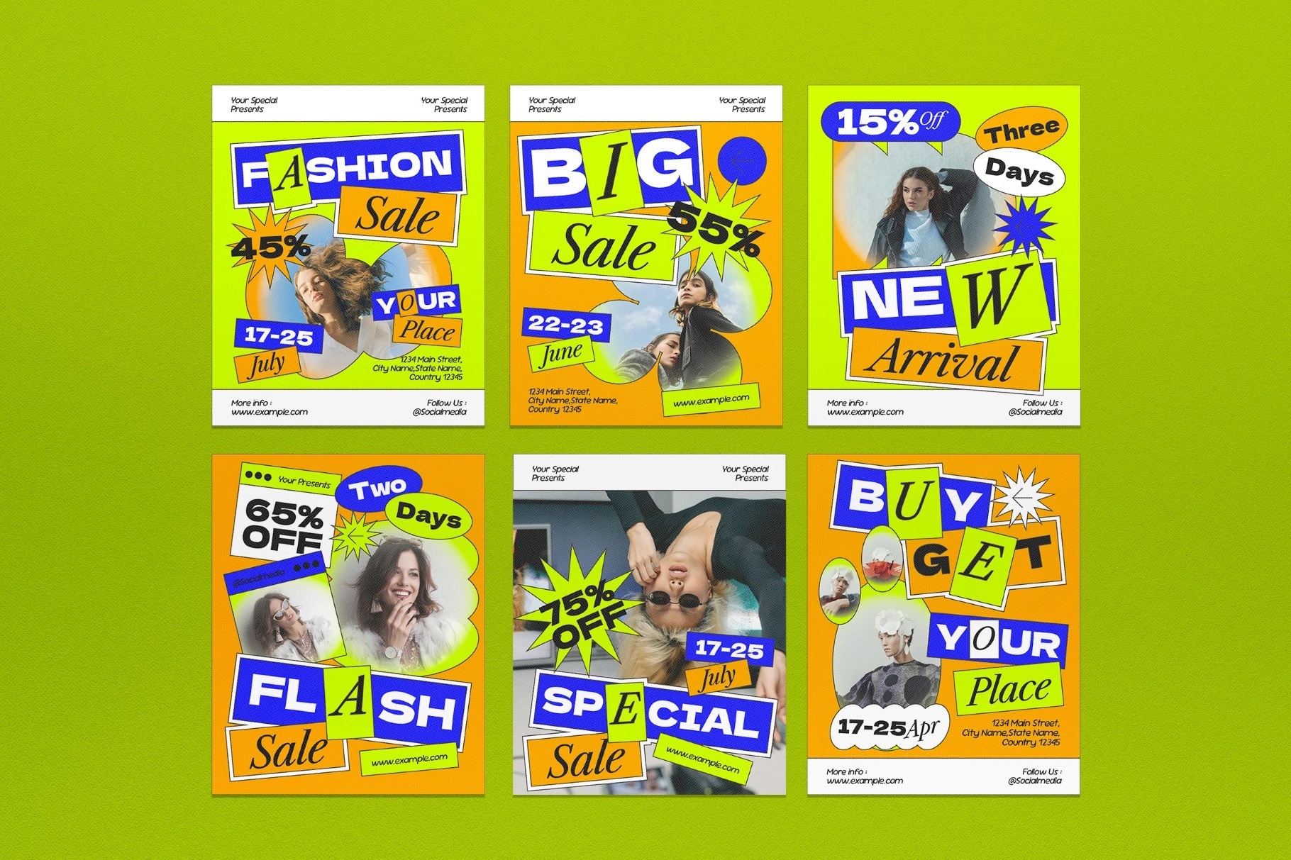 Green Bold Fashion Sale Instagram Set