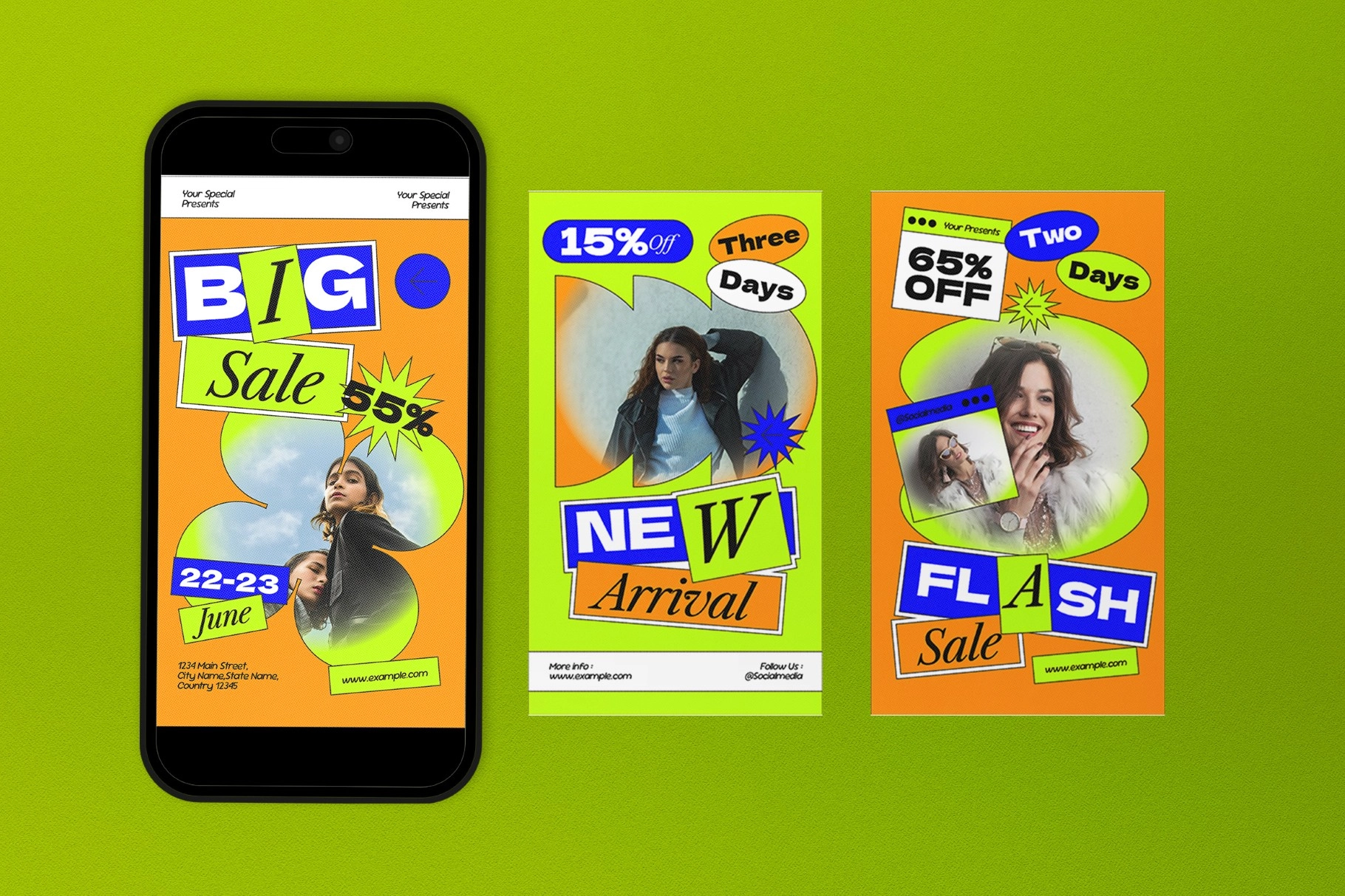 Green Bold Fashion Sale Instagram Set