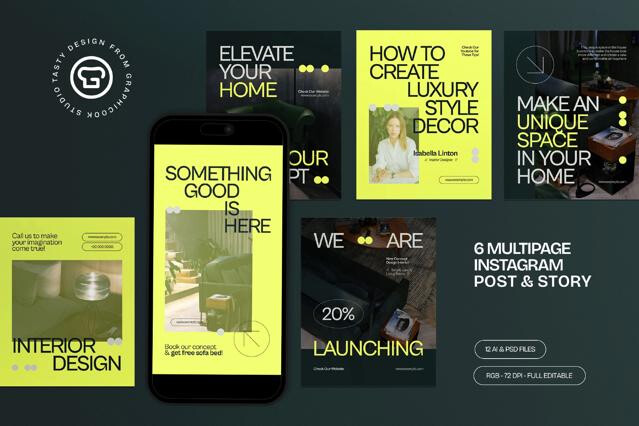 Yellow Utilitarian Furniture Instagram Set