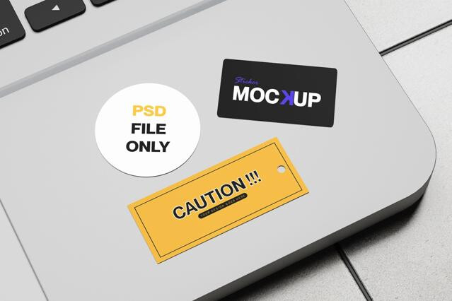 Sticker On Macbook Mockup