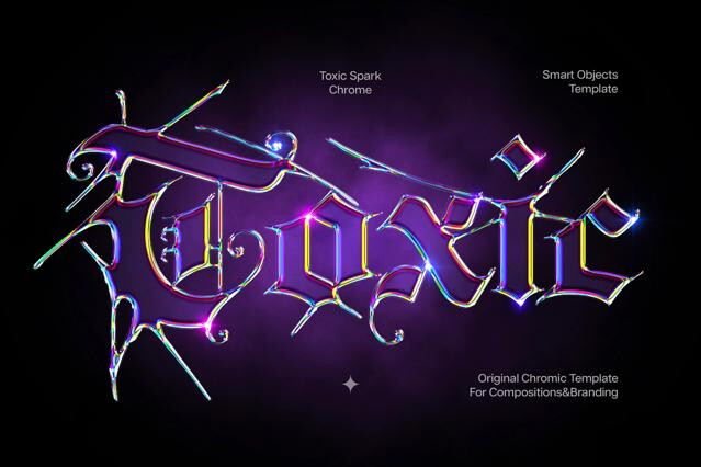 Toxic Spark Chrome Text Effect