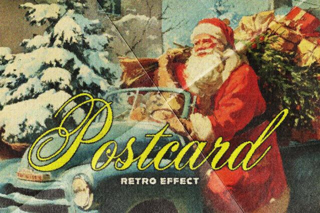 Vintage Halftone Postcard Effect
