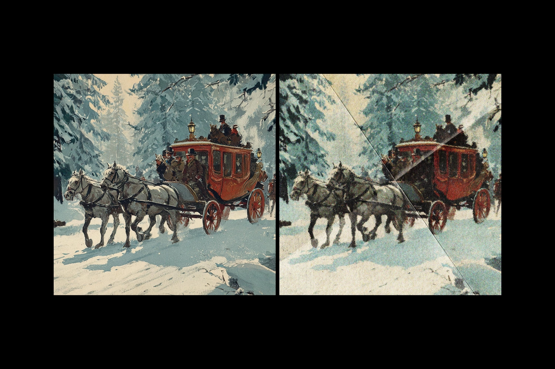 Vintage Halftone Postcard Effect