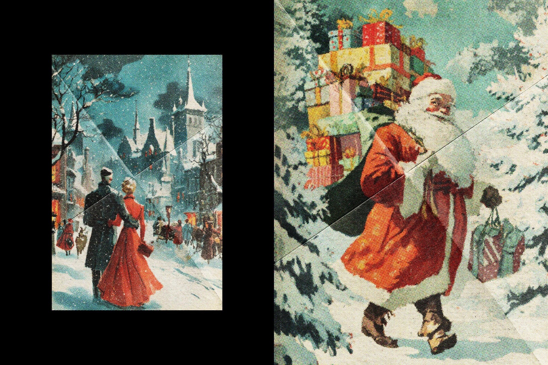 Vintage Halftone Postcard Effect