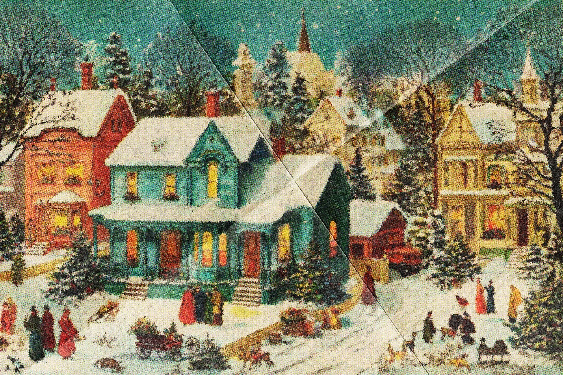 Vintage Halftone Postcard Effect