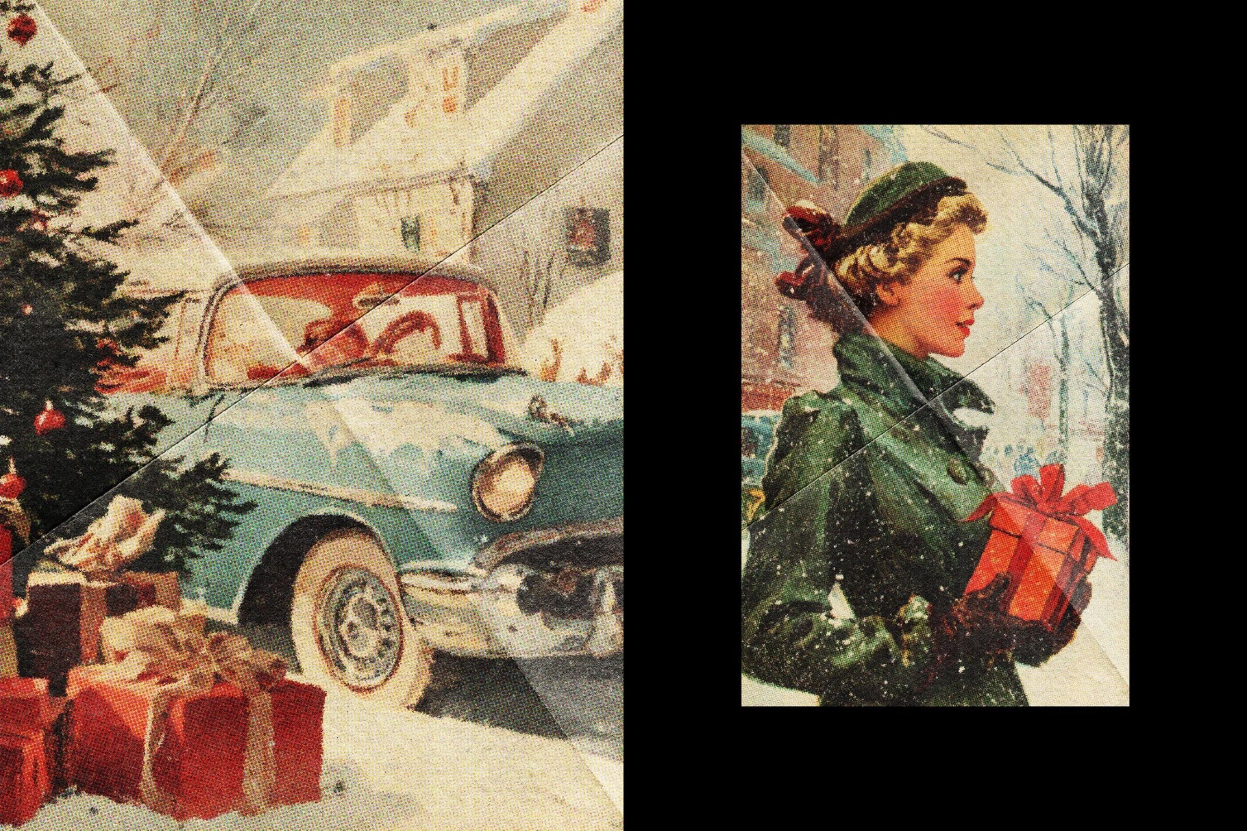 Vintage Halftone Postcard Effect