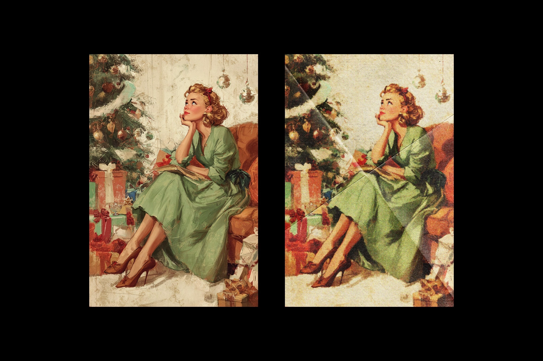 Vintage Halftone Postcard Effect