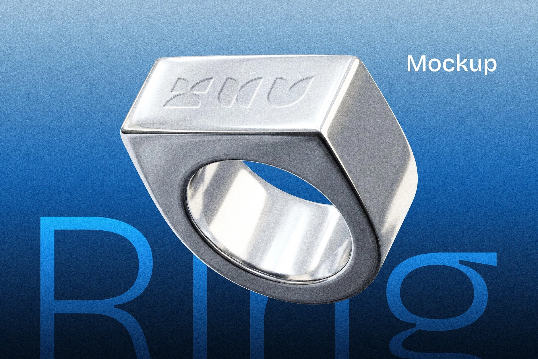 Debossed Chrome Ring Mockup