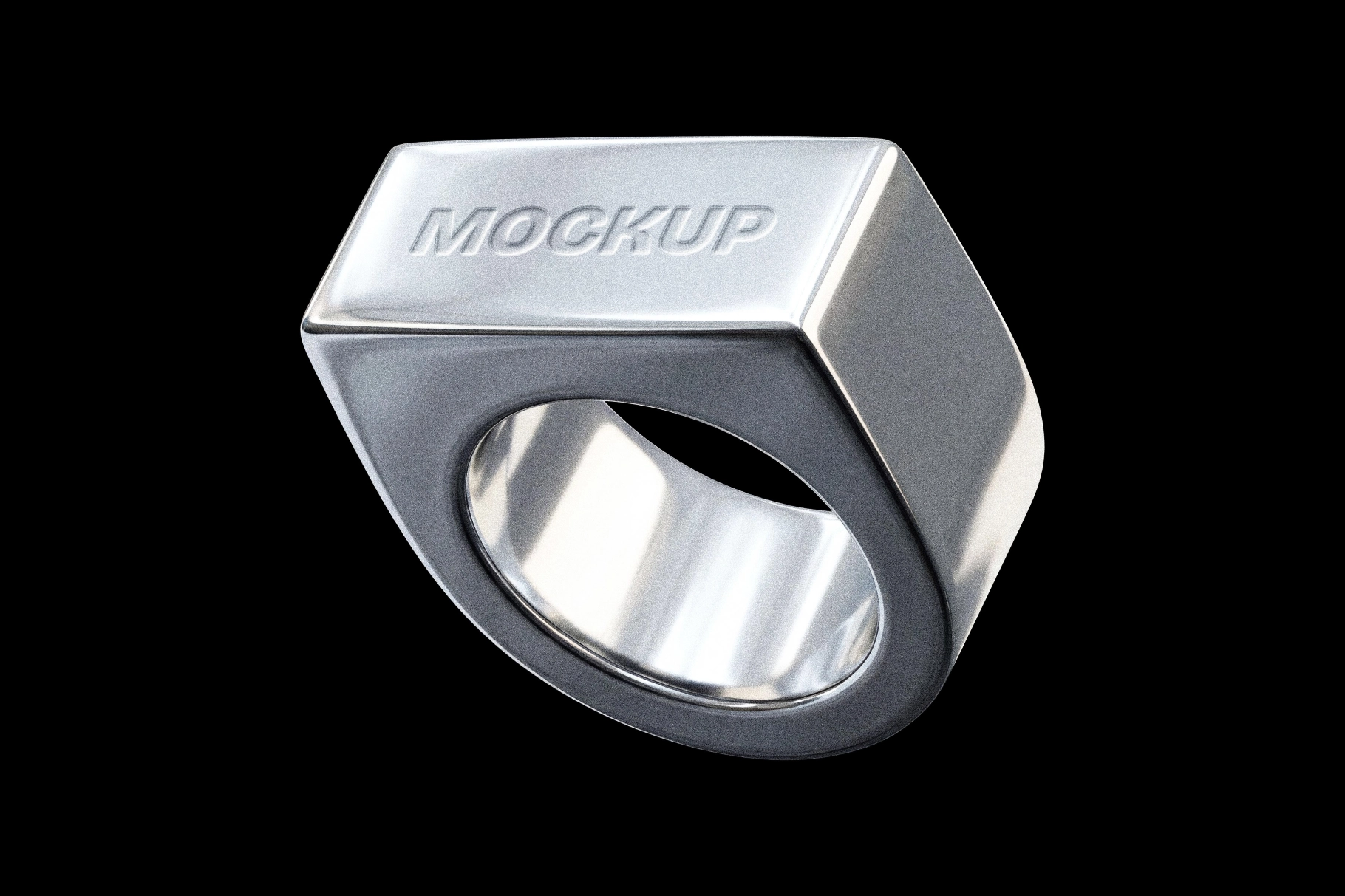 Debossed Chrome Ring Mockup