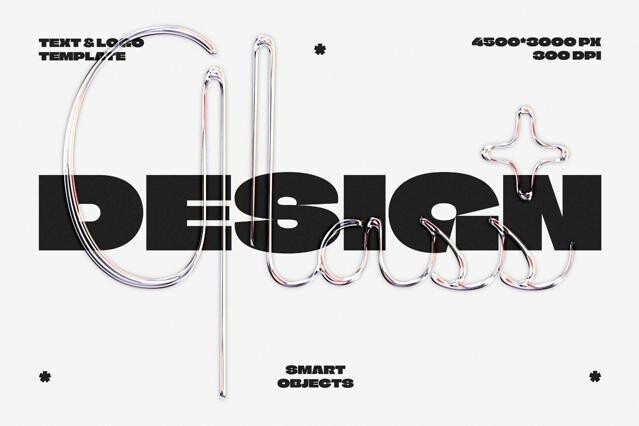 Glass Chrome Text & Logo Effect