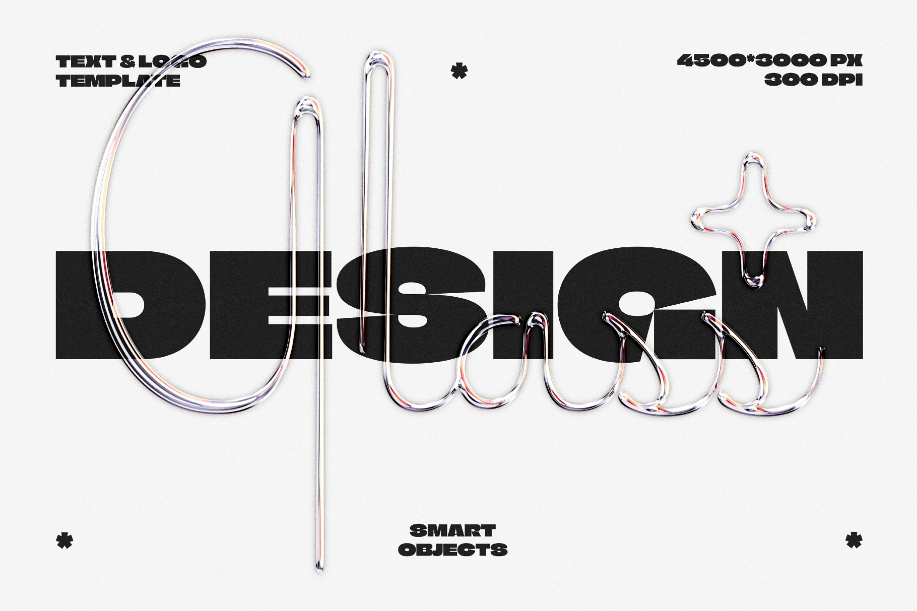 Glass Chrome Text & Logo Effect