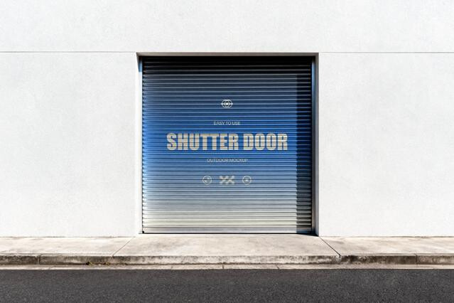 Metallic Shutter Door Mockup